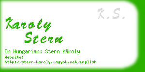 karoly stern business card